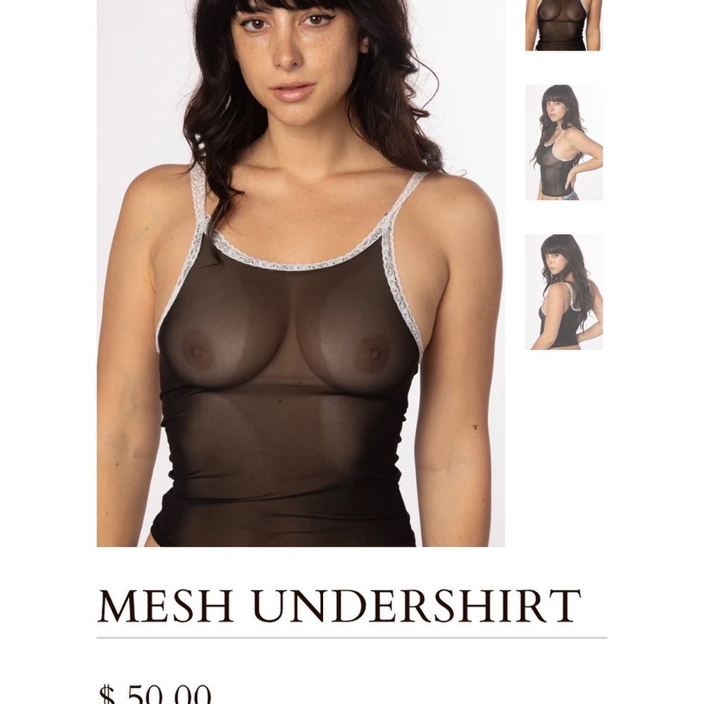 Solstice Intimates Green mesh tank